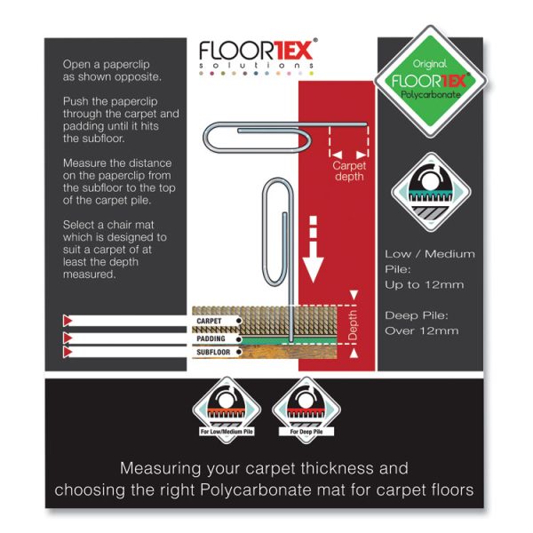 Cleartex Ultimat Xxl Polycarb Square Office Mat For Carpets, 59 X 79, Clear - Image 8