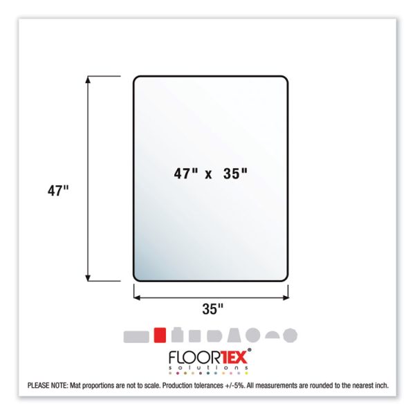 Cleartex Ultimat Polycarbonate Chair Mat For Low/medium Pile Carpet, 35 X 47, Clear - Image 7