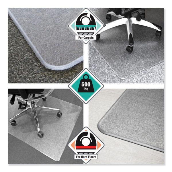 Cleartex Megamat Heavy-Duty Polycarbonate Mat For Hard Floor/all Carpet, 46 X 53, Clear - Image 3