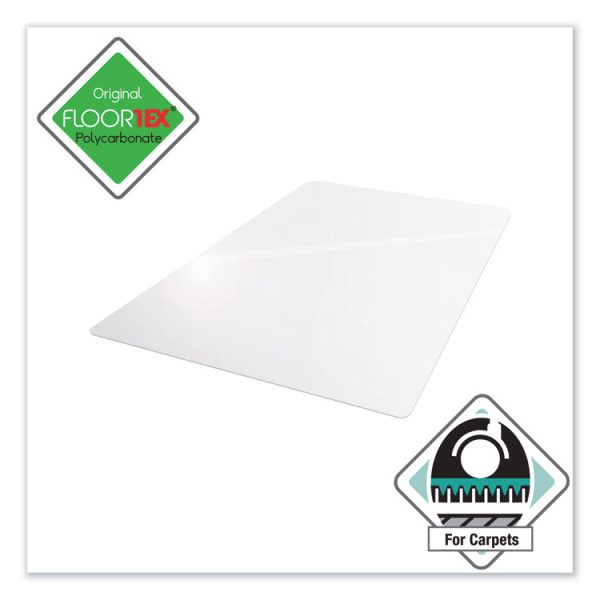 Cleartex Ultimat Polycarbonate Chair Mat For Low/medium Pile Carpet, 48 X 53, Clear - Image 3