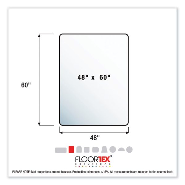 Cleartex Ultimat Polycarbonate Chair Mat For High Pile Carpets, 60 X 48, Clear - Image 9