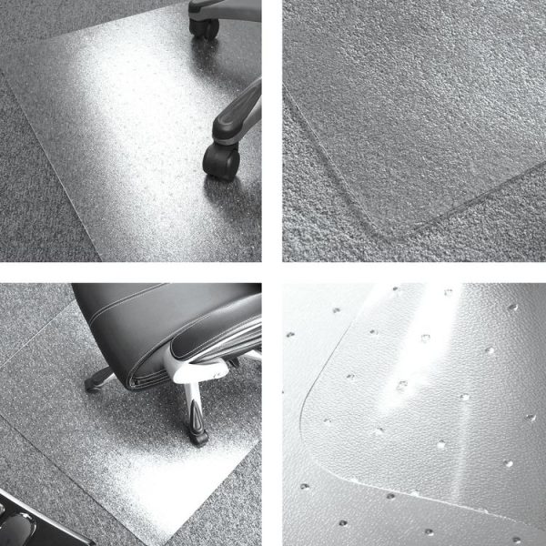 Ecotex Marlon BioPlus Rectangular Polycarbonate Chair Mat for Low/Medium Pile Carpets, Rectangular, 29 x 47, Clear - Image 2
