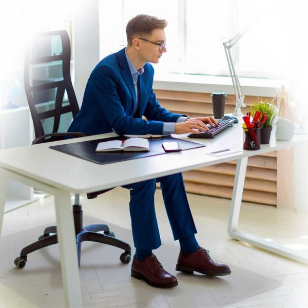 Ecotex Marlon BioPlus Rectangular Polycarbonate Chair Mat for Hard Floors, Rectangular, 35 x 47, Clear - Image 6