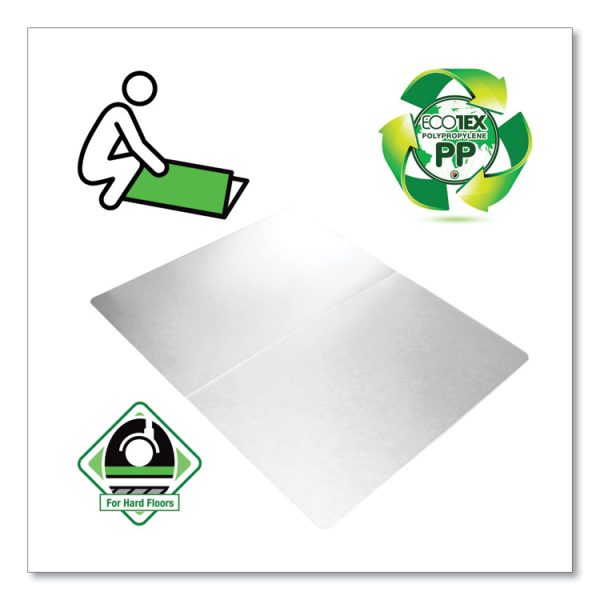 Ecotex Polypropylene Anti-Slip Foldable Chair Mat for Hard Floors, 45 x 53, Translucent - Image 3