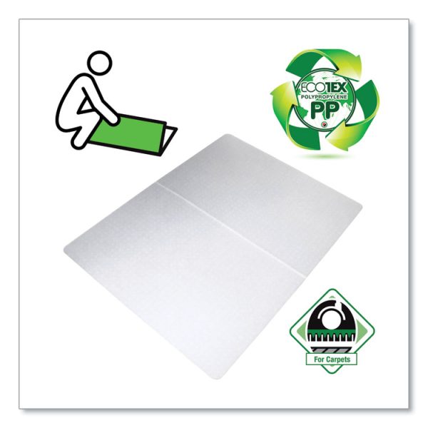 Ecotex Polypropylene Rectangular Foldable Chair Mat for Carpets, 35 x 46, Translucent - Image 2