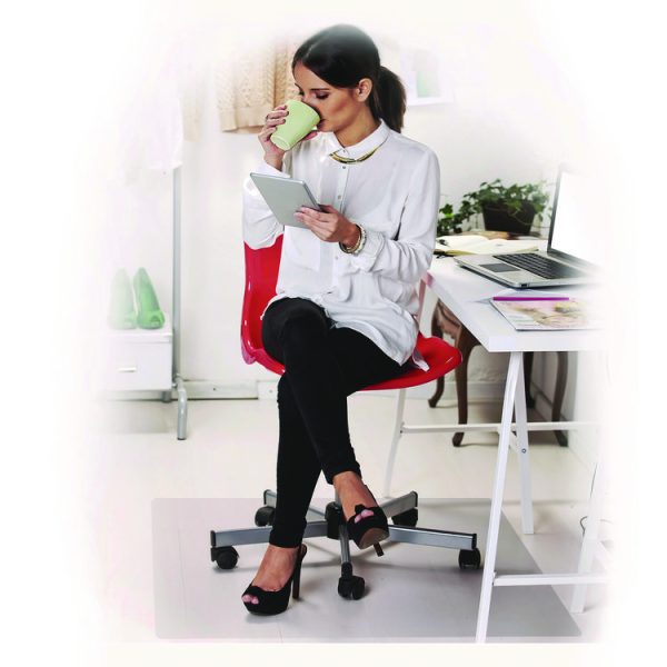 Ecotex Marlon BioPlus Rectangular Polycarbonate Chair Mat for Hard Floors, Rectangular, 45 x 53, Clear - Image 3
