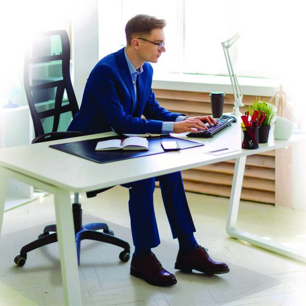 Ecotex Marlon BioPlus Rectangular Polycarbonate Chair Mat for Hard Floors, Rectangular, 45 x 53, Clear