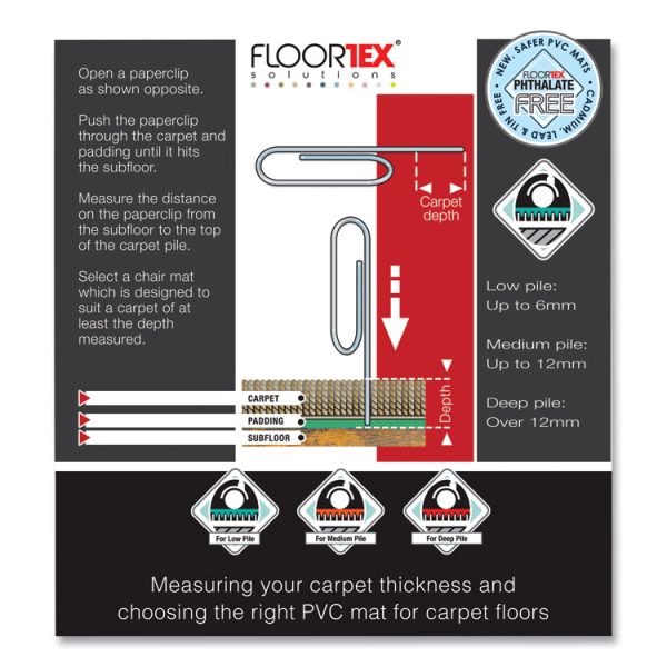 Cleartex Advantagemat Phthalate Free Pvc Chair Mat For Low Pile Carpet, 60 X 48, Clear - Image 9