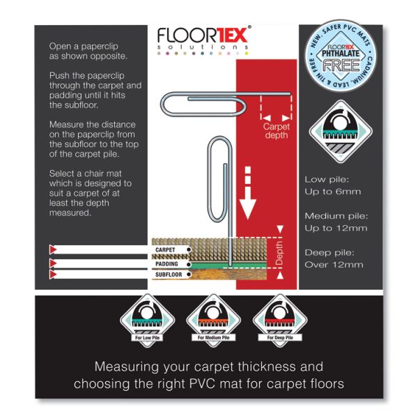 Cleartex Advantagemat Phthalate Free Pvc Chair Mat For Low Pile Carpet, 48 X 36, Clear - Image 9