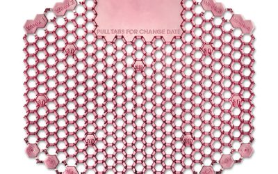 Wave 3d Urinal Deodorizer Screen, Spiced Apple Scent, Red, 10/box