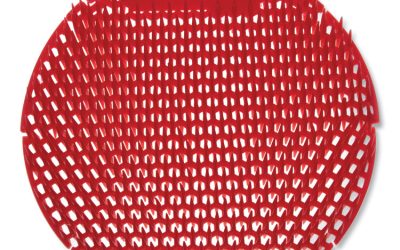 Slant7 With Terminator Urinal Screen, Evergreen Scent, Red, 5/box