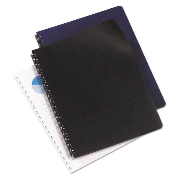 Leather-Look Presentation Covers for Binding Systems, Black, 11.25 x 8.75, Unpunched, 50 Sets/Pack - Image 3