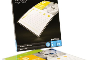 Selfseal Self-Adhesive Laminating Pouches And Single-Sided Sheets, 3 Mil, 9″ X 12″, Gloss Clear, 50/pack