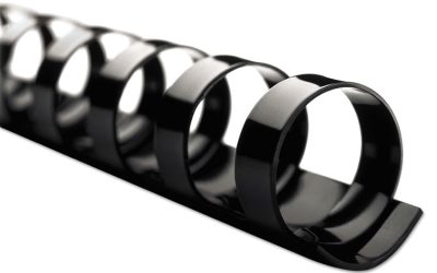 Combbind Standard Spines, 3/4″ Diameter, 160 Sheet Capacity, Black, 100/box