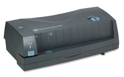 24-Sheet 3230st Electric Two- To Three-Hole Adjustable Punch/stapler, 9/32″ Holes, Gray