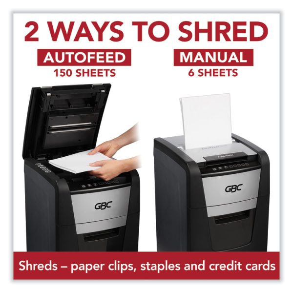 AutoFeed+ 150X Micro-Cut Home Office Shredder, 150 Auto/8 Manual Sheet Capacity - Image 6