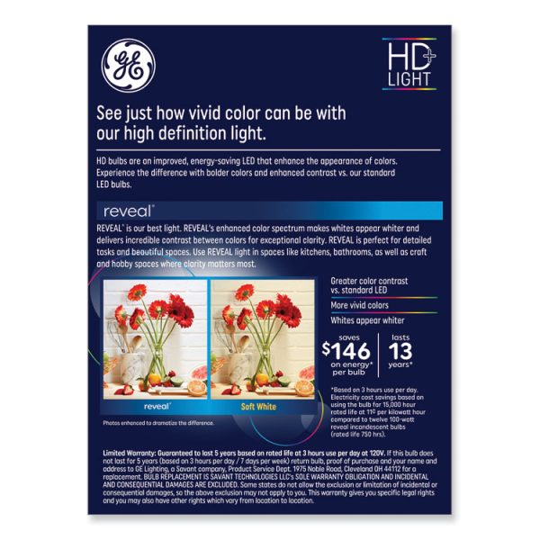 Reveal Hd+ Led A19 Light Bulb, 11 W, 4/pack - Image 3