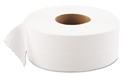 JRT Jumbo Bath Tissue, Septic Safe, 1-Ply, White, 3.3 x 1,200 ft, 12 Rolls/Carton