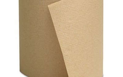 Hardwound Towels, 1-Ply, 800 ft, Brown, 6 Rolls/Carton
