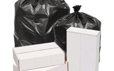 Waste Can Liners, 60 gal, 40.64 mic, 38″ x 58″, Black, 10 Bags/Roll, 10 Rolls/Carton