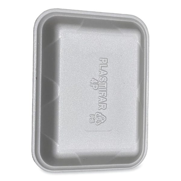 Meat Trays, #4P, 9.5 x 7.19 x 1.2, White, 500/Carton - Image 3