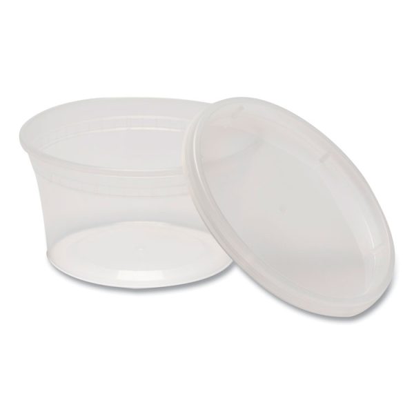 Plastic Deli Container with Lid, 12 oz, Clear, Plastic, 240/Carton - Image 3