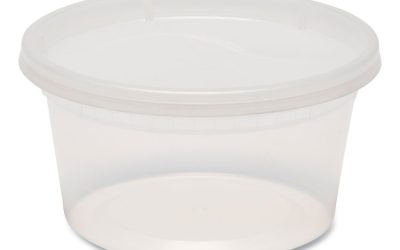 Plastic Deli Container with Lid, 12 oz, Clear, Plastic, 240/Carton