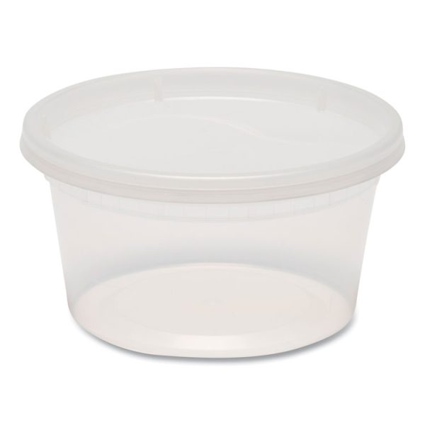 Plastic Deli Container with Lid, 12 oz, Clear, Plastic, 240/Carton