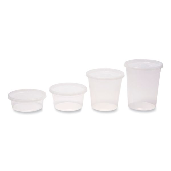 Plastic Deli Container with Lid, 24 oz, Clear, Plastic, 240/Carton - Image 3