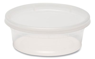 Plastic Deli Container with Lid, 8 oz, Clear, Plastic, 240/Carton