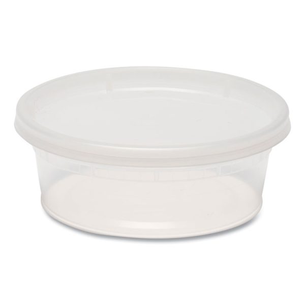 Plastic Deli Container with Lid, 8 oz, Clear, Plastic, 240/Carton