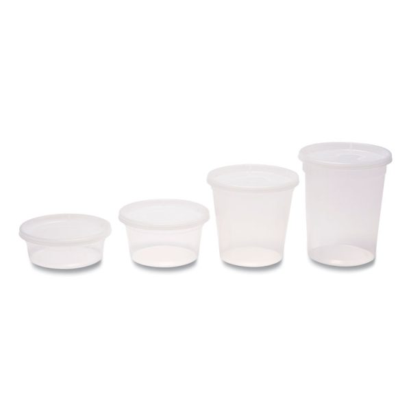 Plastic Deli Container with Lid, 8 oz, Clear, Plastic, 240/Carton - Image 4