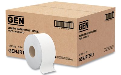 Jumbo Bath Tissue, Septic Safe, 2-Ply, White, 3.5″ x 750 ft, 12/Carton
