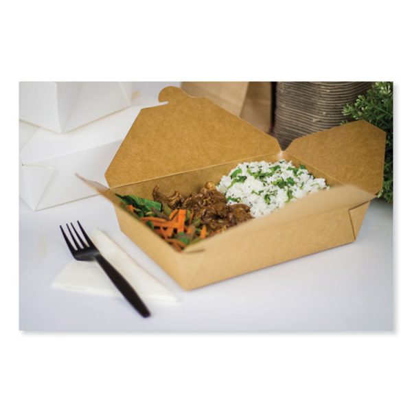 Reclosable Kraft Take-Out Box, 54 Oz, Paper, 200/carton - Image 3