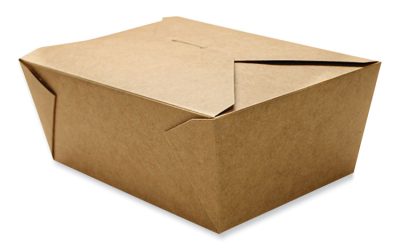 Reclosable Kraft Take-Out Box, 110 Oz, Paper, 160/carton