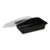 Microwavable Food Container with Lid, Rectangular, 32 oz, 8.81 x 6.02 x 2.24, Black/Clear, Plastic, 150/Carton - Image 2