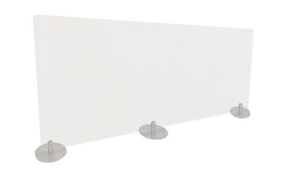 Desktop Free Standing Acrylic Protection Screen, 59 X 5 X 24, Frost