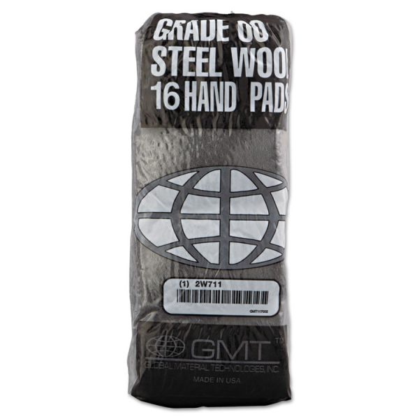 Industrial-Quality Steel Wool Hand Pads, #00 Very Fine, Steel Gray, 16 Pads/sleeve, 12/sleeves/carton - Image 3