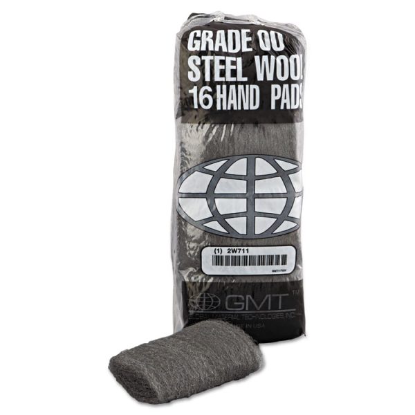 Industrial-Quality Steel Wool Hand Pads, #00 Very Fine, Steel Gray, 16 Pads/sleeve, 12/sleeves/carton - Image 2