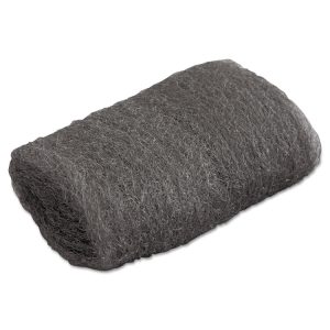 Industrial-Quality Steel Wool Hand Pads, #00 Very Fine, Steel Gray, 16 Pads/sleeve, 12/sleeves/carton