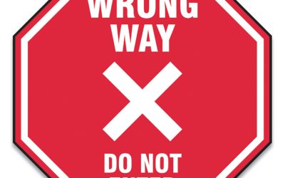 Slip-Gard Social Distance Floor Signs, 12 X 12, “wrong Way Do Not Enter”, Red, 25/pack