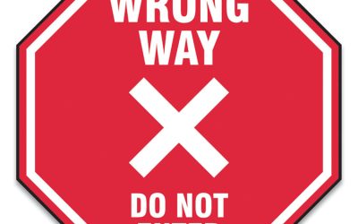 Slip-Gard Social Distance Floor Signs, 17 X 17, “wrong Way Do Not Enter”, Red, 25/pack