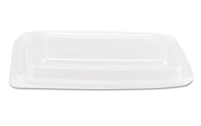 Microwave Safe Container Lid, Fits 24-32 oz, Rectangular, Clear, Plastic, 75/Bag, 4 Bags/Carton