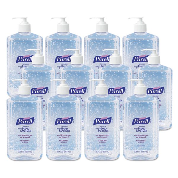 Advanced Hand Sanitizer Refreshing Gel, 20 oz Pump Bottle, Clean Scent, 12/Carton - Image 3