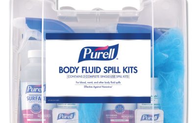Body Fluid Spill Kit, 4.5″ x 11.88″ x 11.5″, One Clamshell Case with 2 Single Use Refills/Carton