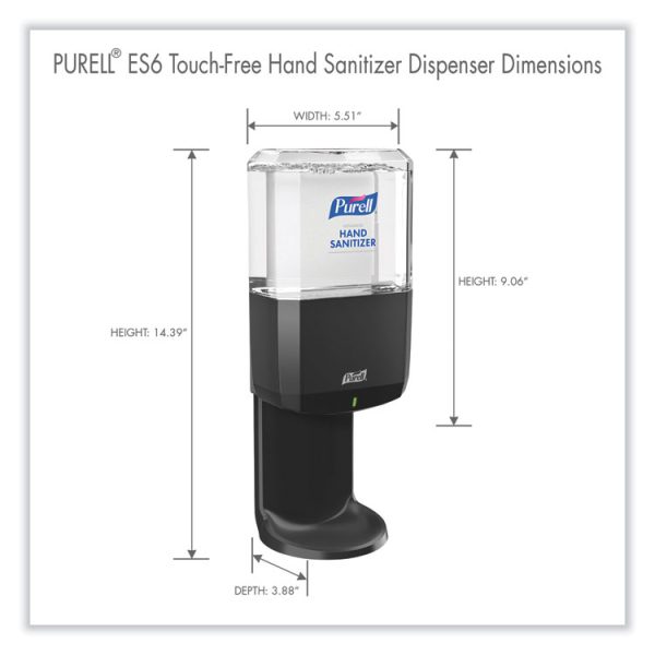 Es6 Touch Free Hand Sanitizer Dispenser, 1,200 Ml, 5.25 X 8.56 X 12.13, Graphite - Image 4