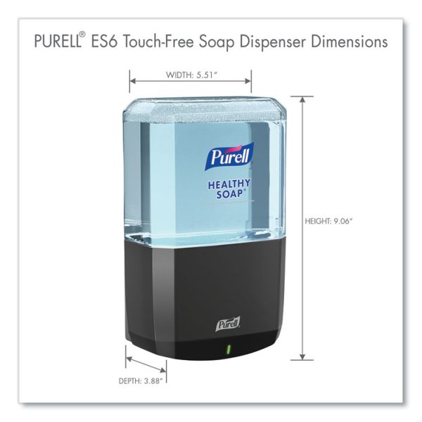 Es6 Soap Touch-Free Dispenser, 1,200 Ml, 5.25 X 8.8 X 12.13, Graphite - Image 5