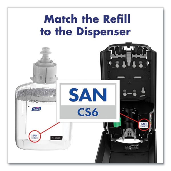 Cs6 Hand Sanitizer Dispenser, 1,200 Ml, 5.79 X 3.93 X 15.64, Graphite - Image 6
