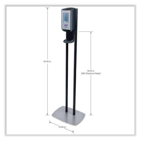 Cs6 Hand Sanitizer Floor Stand With Dispenser, 1,200 Ml, 13.5 X 5 X 28.5, Graphite/silver - Image 3
