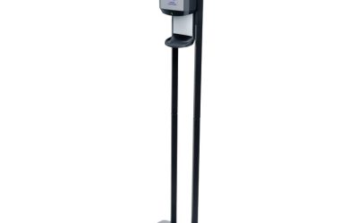 Cs8 Hand Sanitizer Floor Stand With Dispenser, 1,200 Ml, 13.5 X 5 X 28.5, Graphite